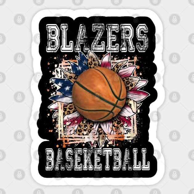 American Flag Personalized Blazers Proud Name Basketball Sticker by Irwin Bradtke